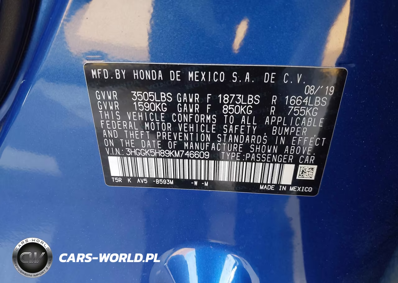 2019 Honda Fit Ex VIN:3HGGK5H89KM746609 - 9