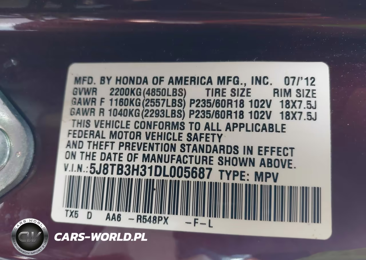 2013 Acura Rdx VIN:5J8TB3H31DL005687 - 9