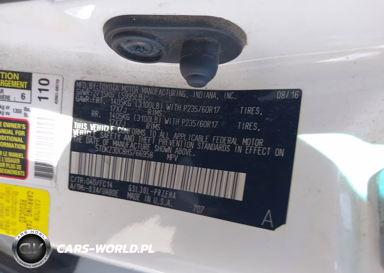 2017 Toyota Sienna Le 8 Passenger VIN:5TDKZ3DC8HS766958 - 9