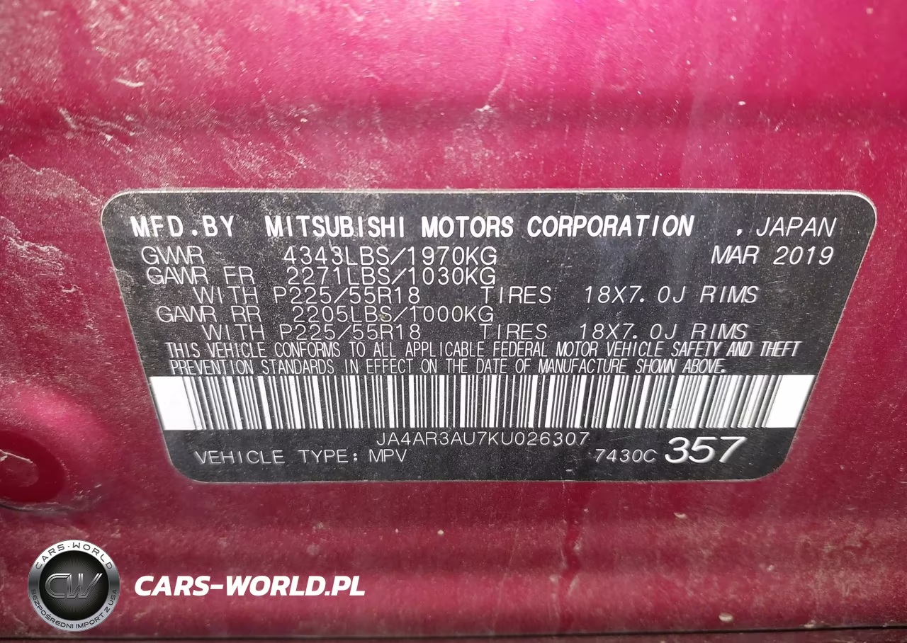 2019 Mitsubishi Outlander Sport 2.0 Se VIN:JA4AR3AU7KU026307 - 9