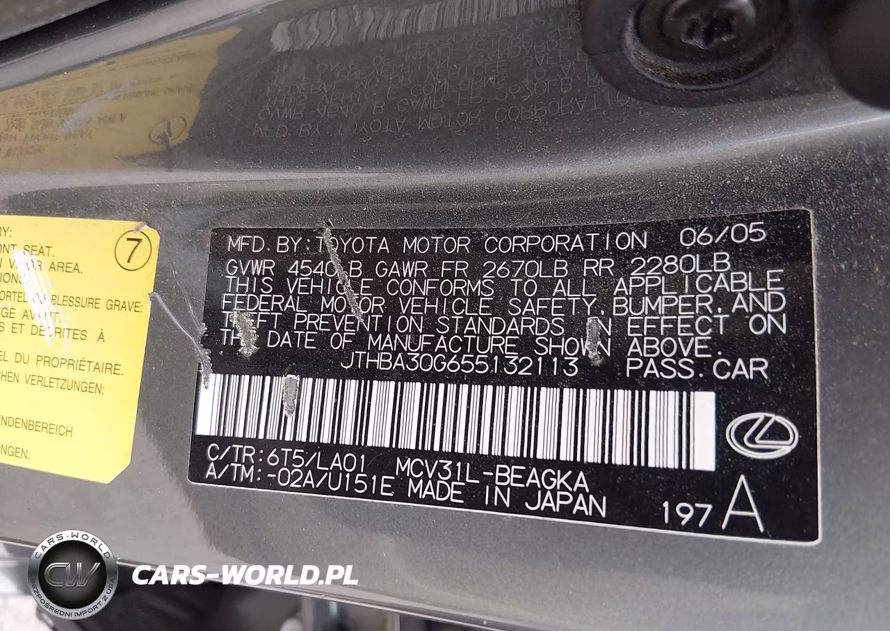 2005 Lexus Es 330 VIN:JTHBA30G655132113 - 9