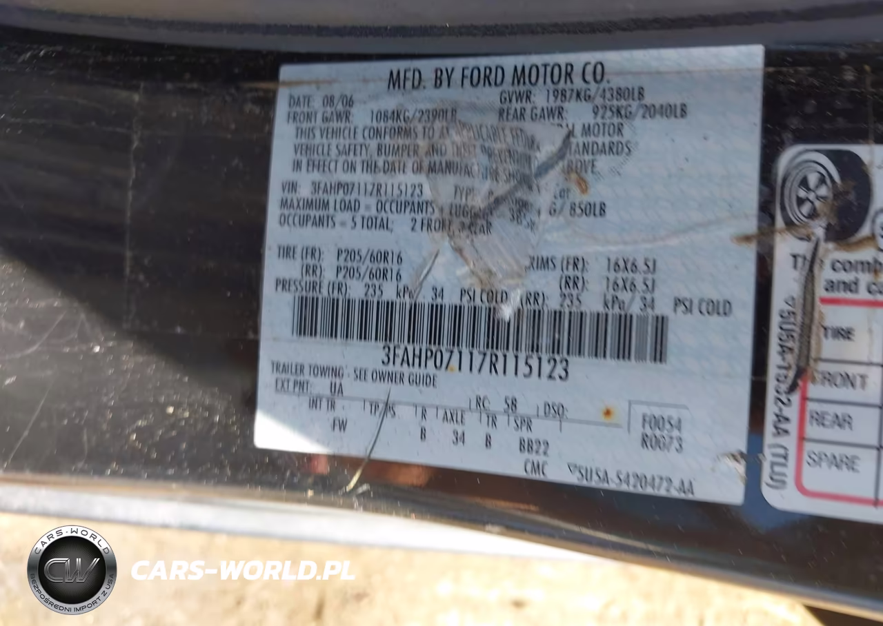 2007 Ford Fusion Se VIN:3FAHP07117R115123 - 9