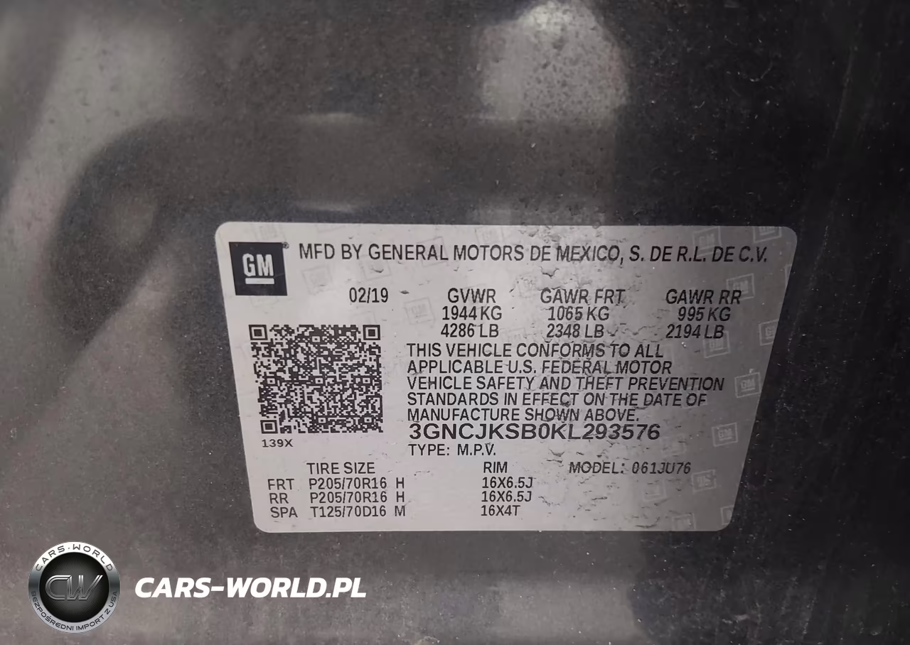 2019 Chevrolet Trax Ls VIN:3GNCJKSB0KL293576 - 9