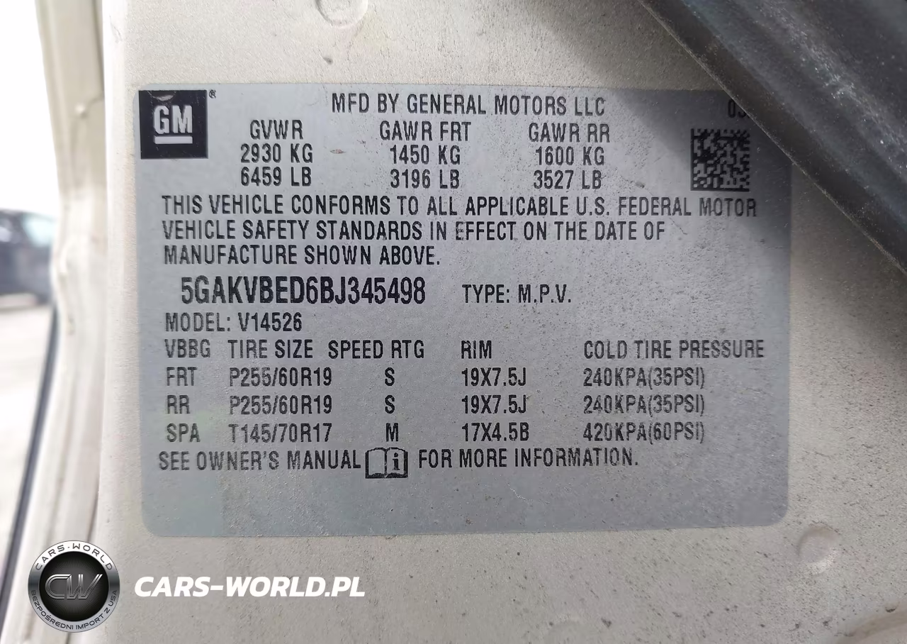 2011 Buick Enclave 1Xl VIN:5GAKVBED6BJ345498 - 9