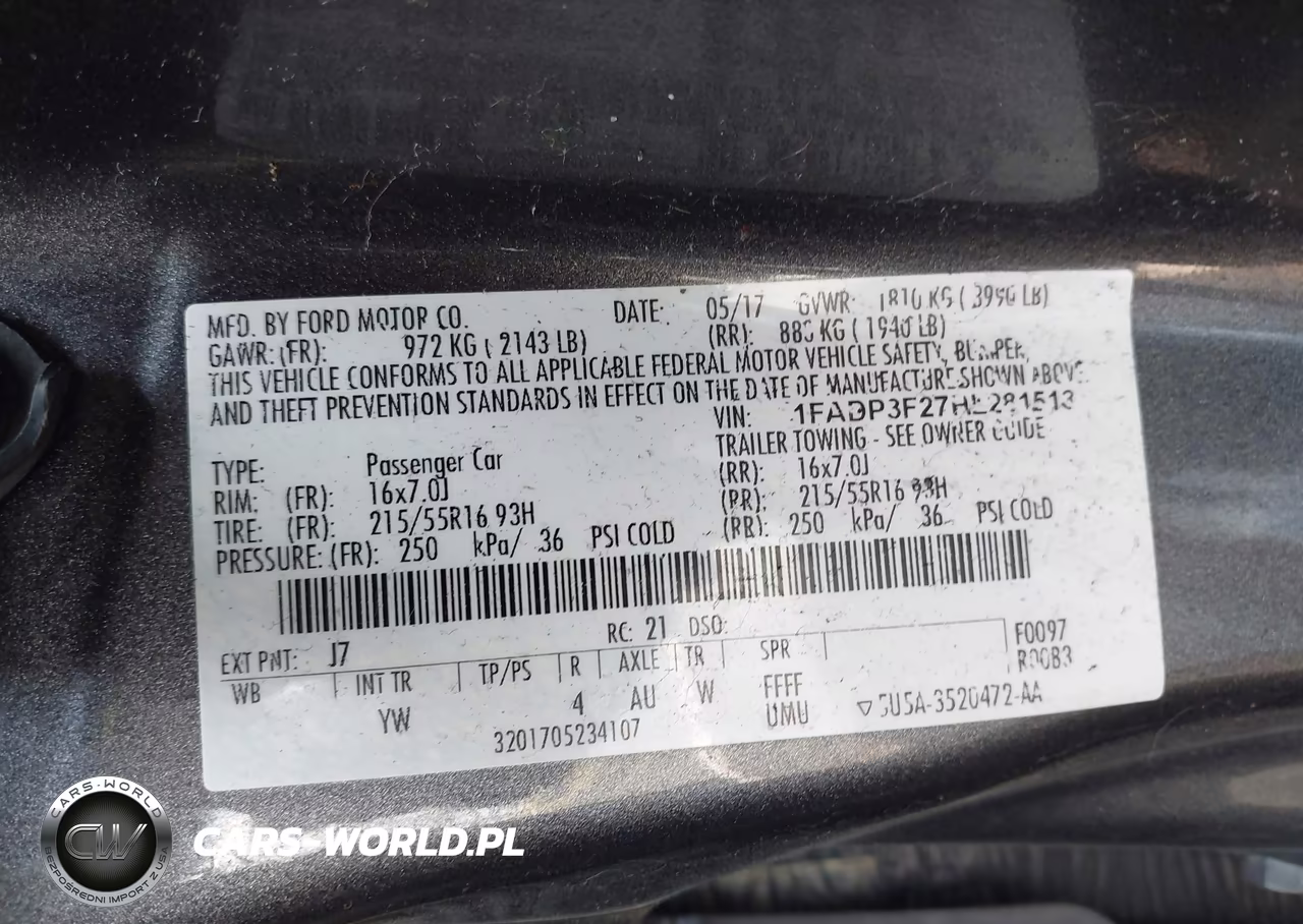 2017 Ford Focus Se VIN:1FADP3F27HL281513 - 9