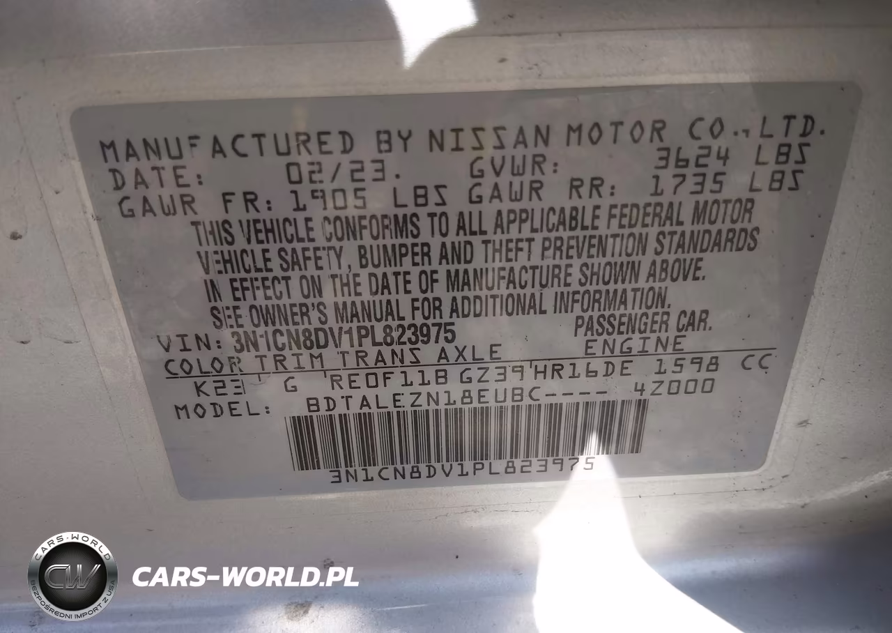 2023 Nissan Versa 1.6 S Xtronic Cvt VIN:3N1CN8DV1PL823975 - 9