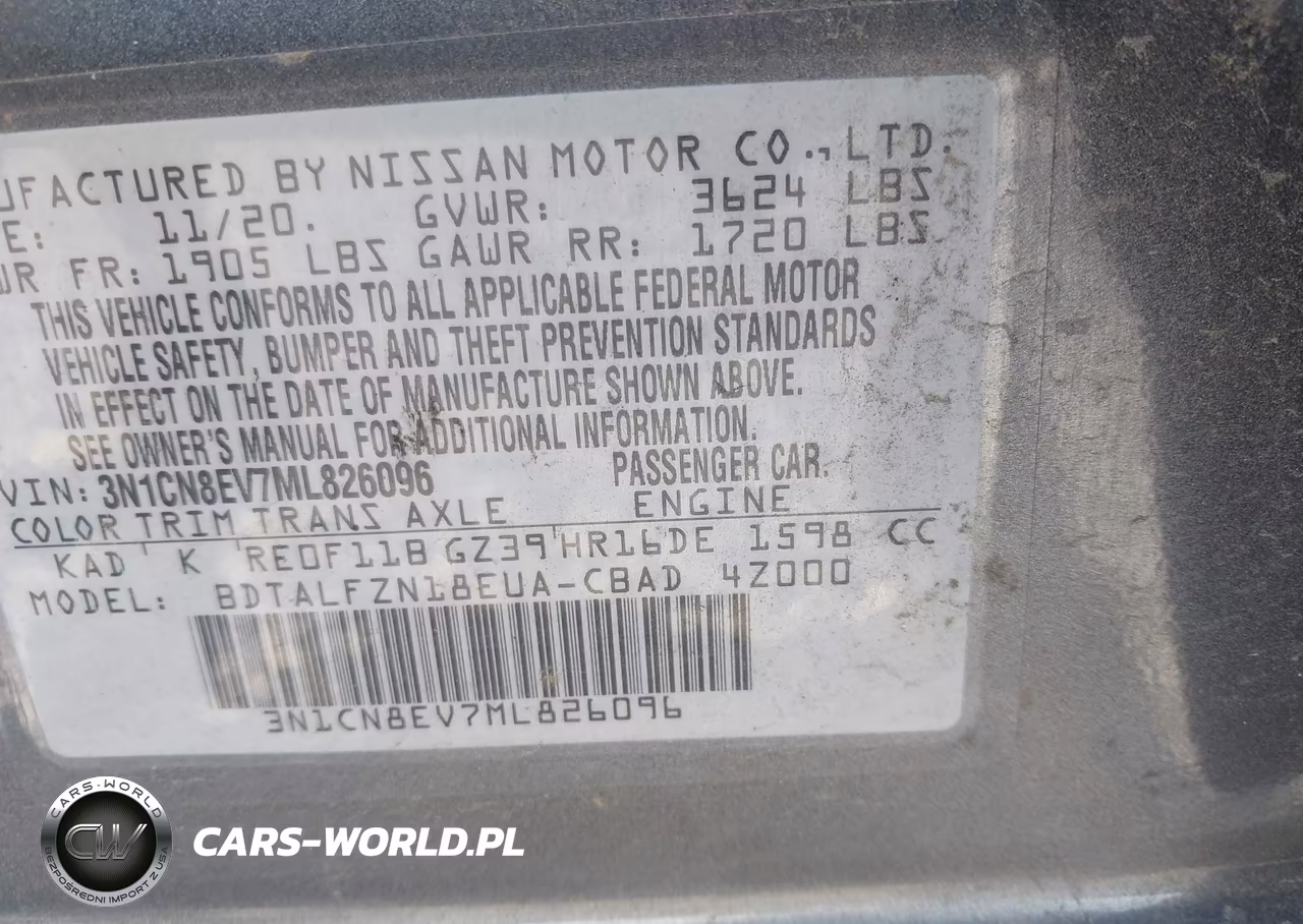 2021 Nissan Versa Sv Xtronic Cvt VIN:3N1CN8EV7ML826096 - 9