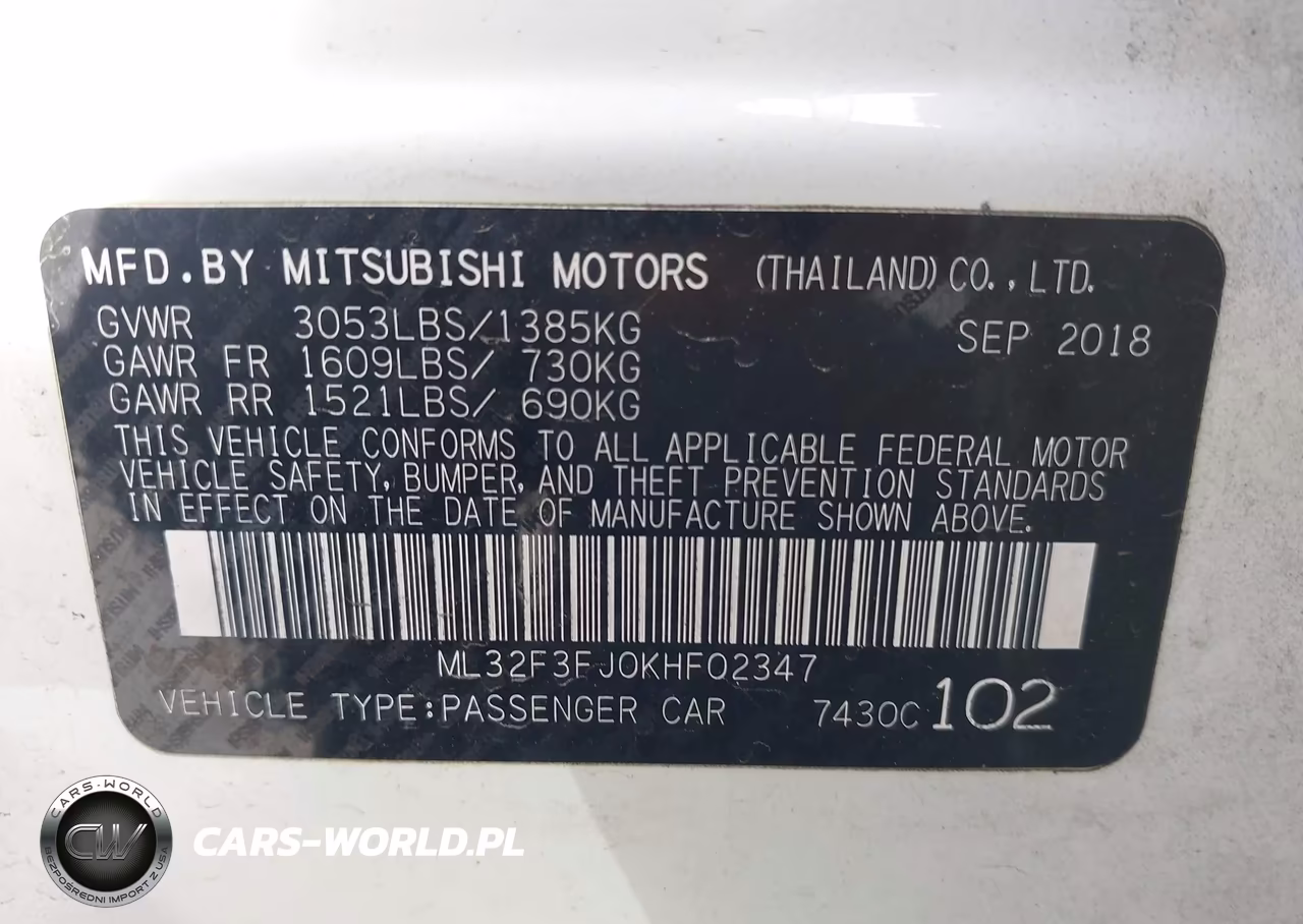 2019 Mitsubishi Mirage G4 Es VIN:ML32F3FJ0KHF02347 - 9