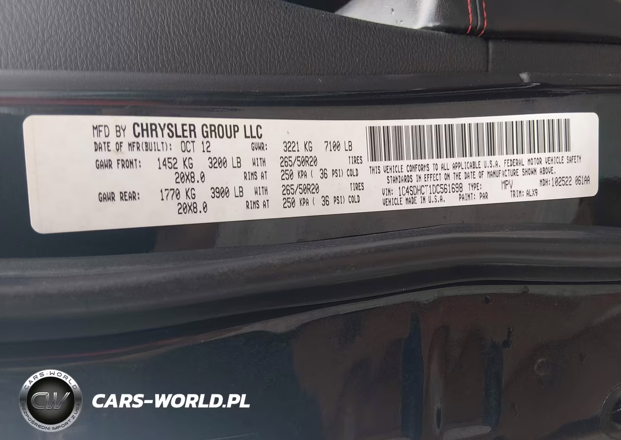 2013 Dodge Durango R-T VIN:1C4SDHCT1DC561698 - 9