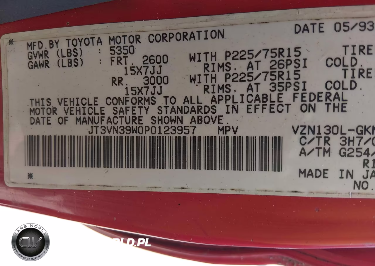 1993 Toyota 4Runner Vn39 Sr5 VIN:JT3VN39W0P0123957 - 9