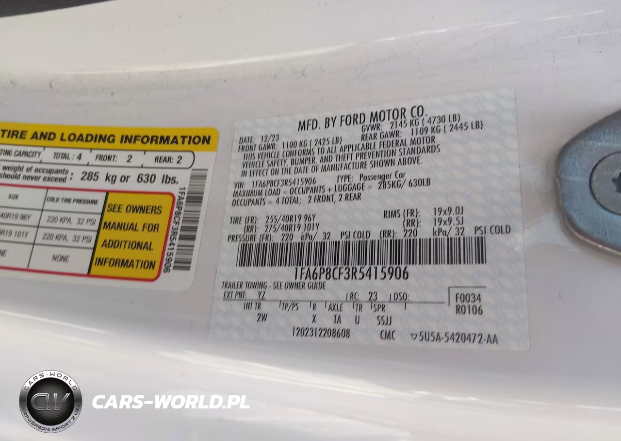 2024 Ford Mustang Gt Fastback VIN:1FA6P8CF3R5415906 - 9