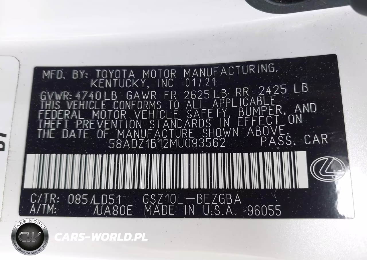 2021 Lexus Es 350 VIN:58ADZ1B12MU093562 - 9
