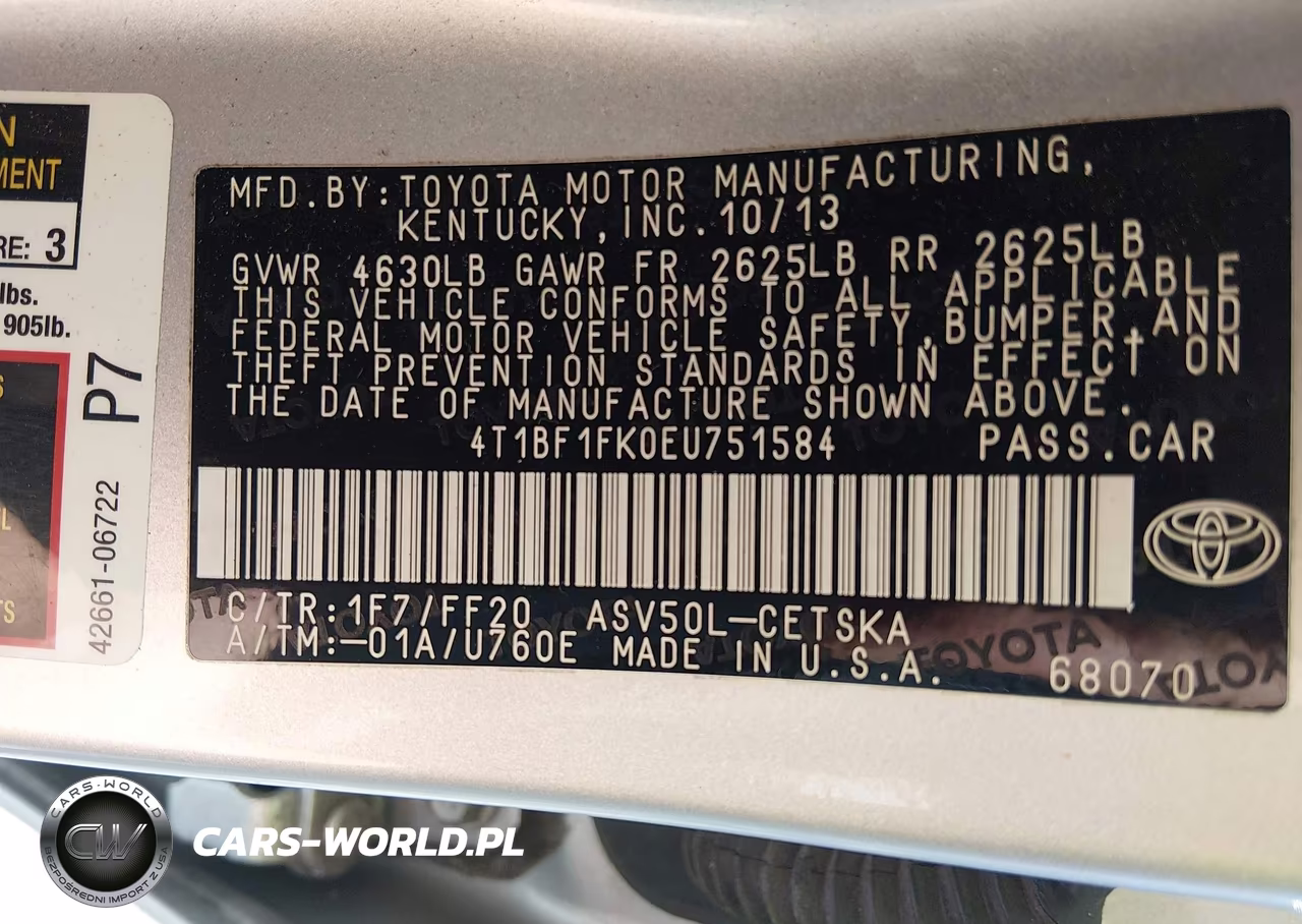 2014 Toyota Camry Se VIN:4T1BF1FK0EU751584 - 9