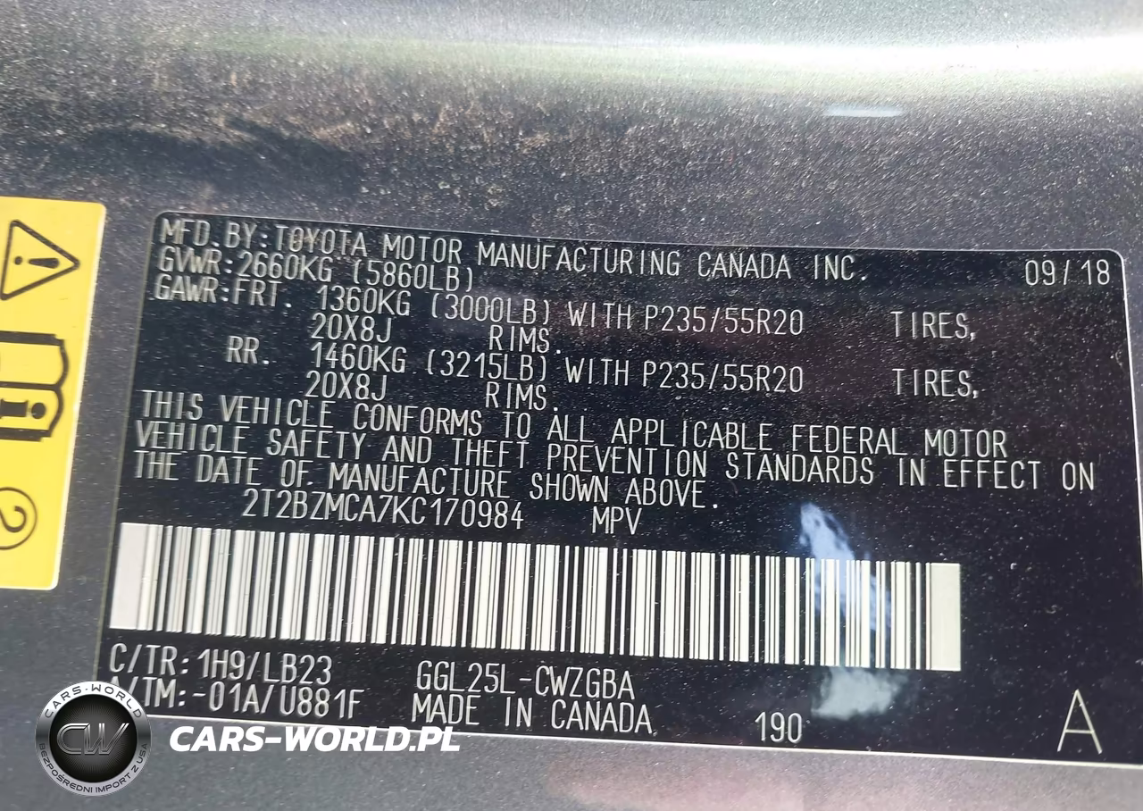 2019 Lexus Rx 350 VIN:2T2BZMCA7KC170984 - 9
