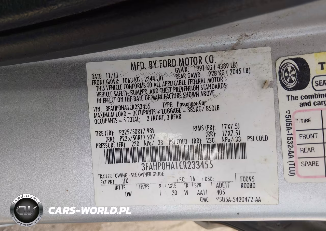 2012 Ford Fusion Se VIN:3FAHP0HA1CR233455 - 9