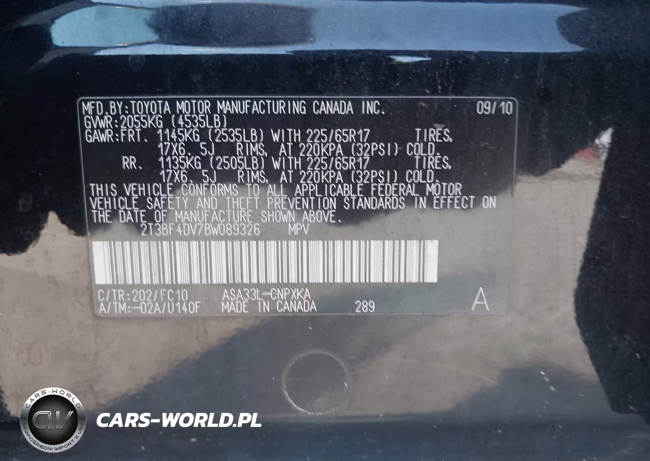 2011 Toyota Rav4 VIN:2T3BF4DV7BW089326 - 9