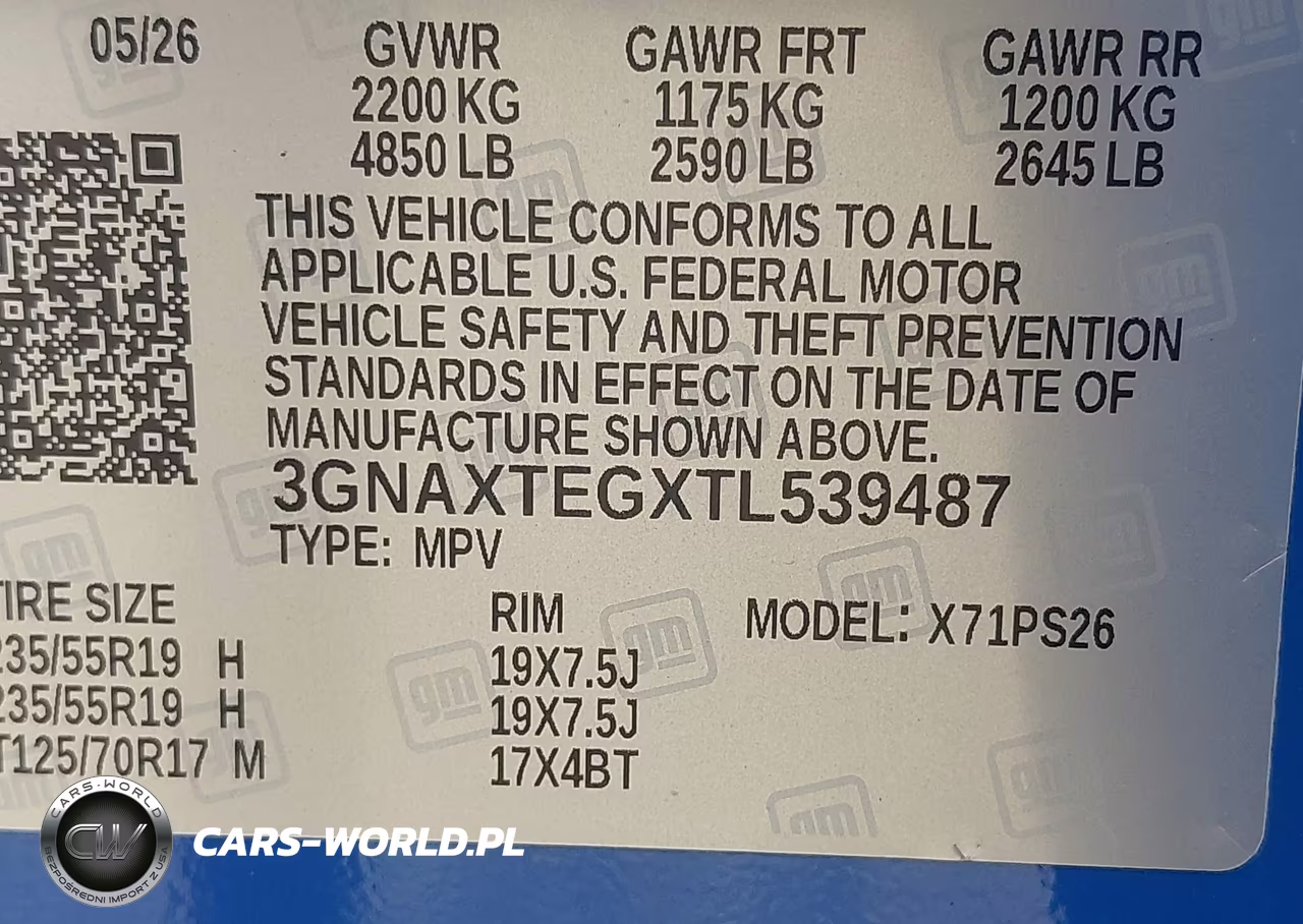 2026 Chevrolet Equinox Awd Rs VIN:3GNAXTEGXTL539487 - 9