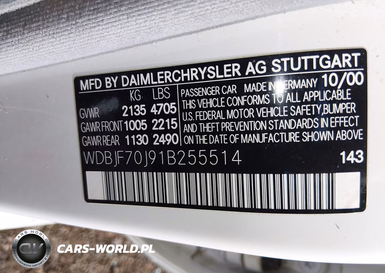 2001 Mercedes-Benz E 430 VIN:WDBJF70J91B255514 - 9