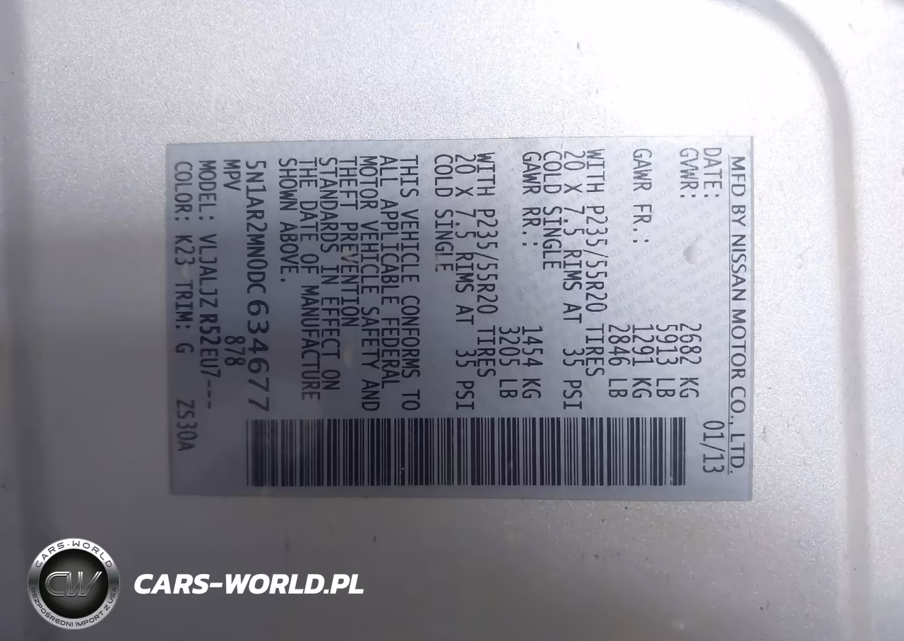 2013 Nissan Pathfinder Platinum VIN:5N1AR2MN0DC634677 - 9