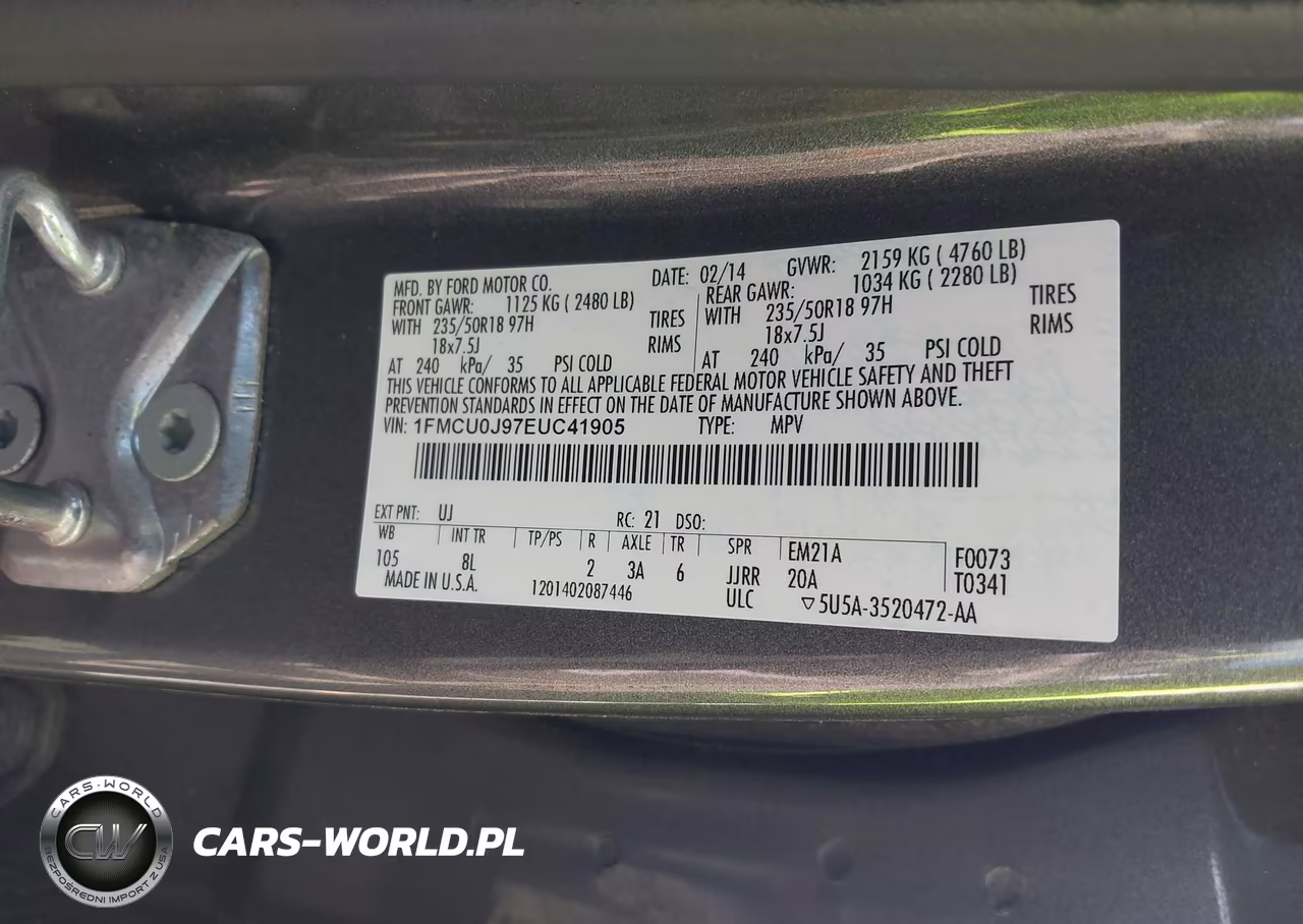 2014 Ford Escape Titanium VIN:1FMCU0J97EUC41905 - 9