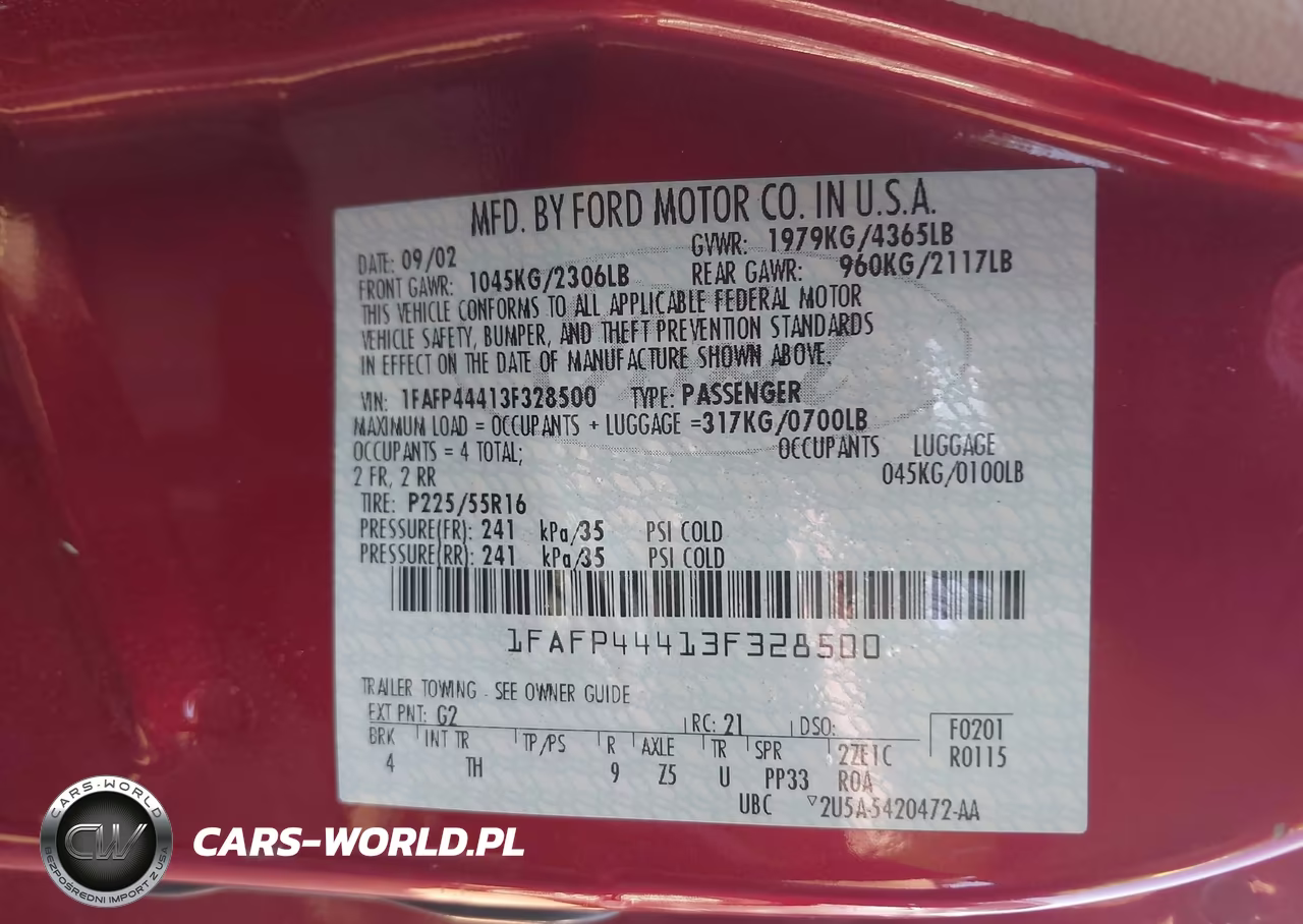 2003 Ford Mustang VIN:1FAFP44413F328500 - 9