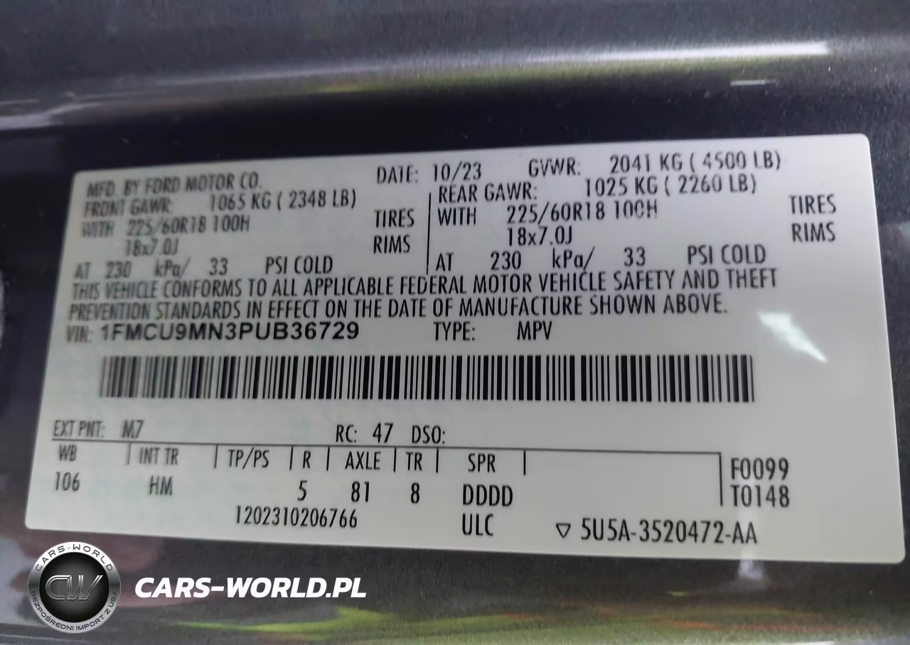 2023 Ford Escape St-Line VIN:1FMCU9MN3PUB36729 - 9