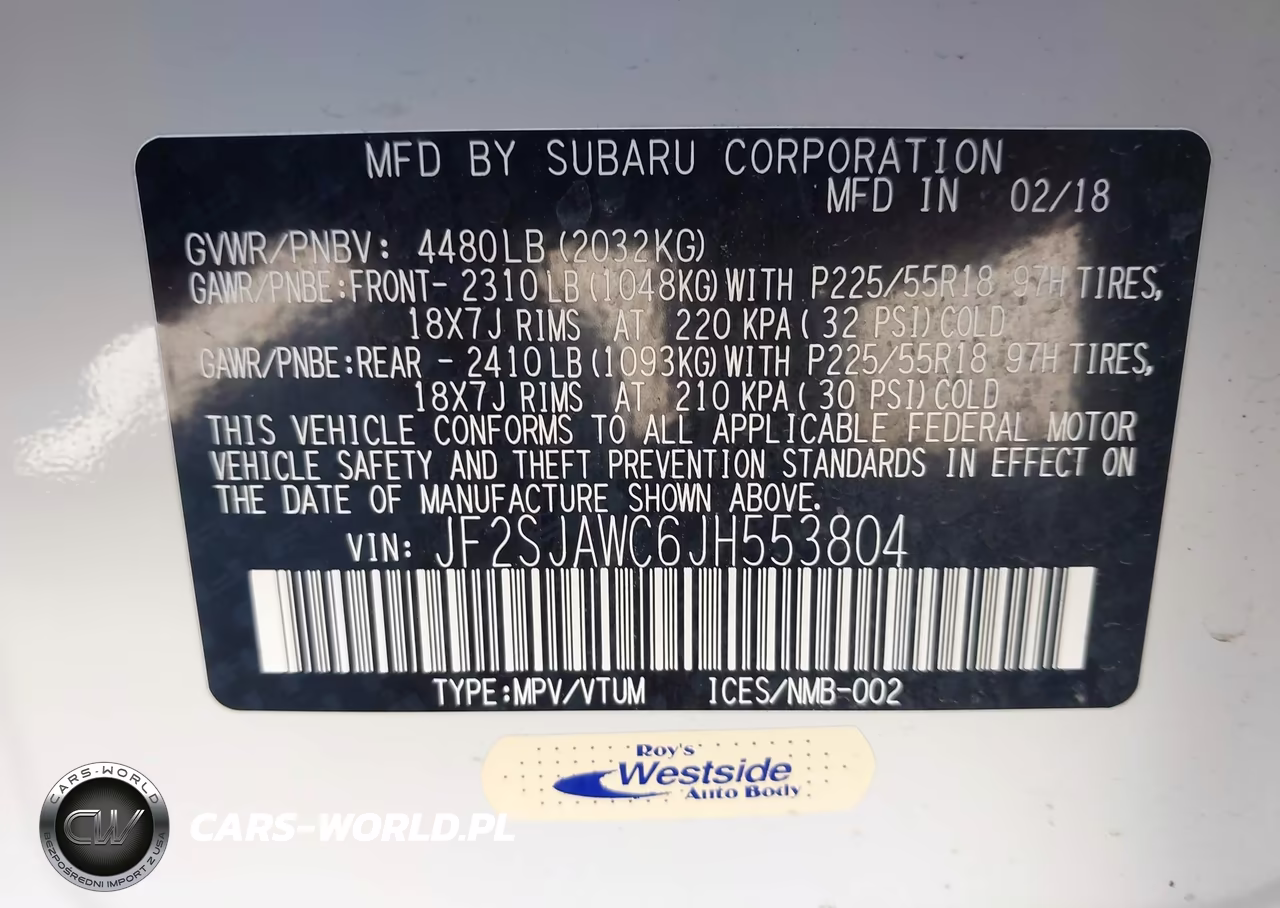 2018 Subaru Forester 2.5I Touring VIN:JF2SJAWC6JH553804 - 9