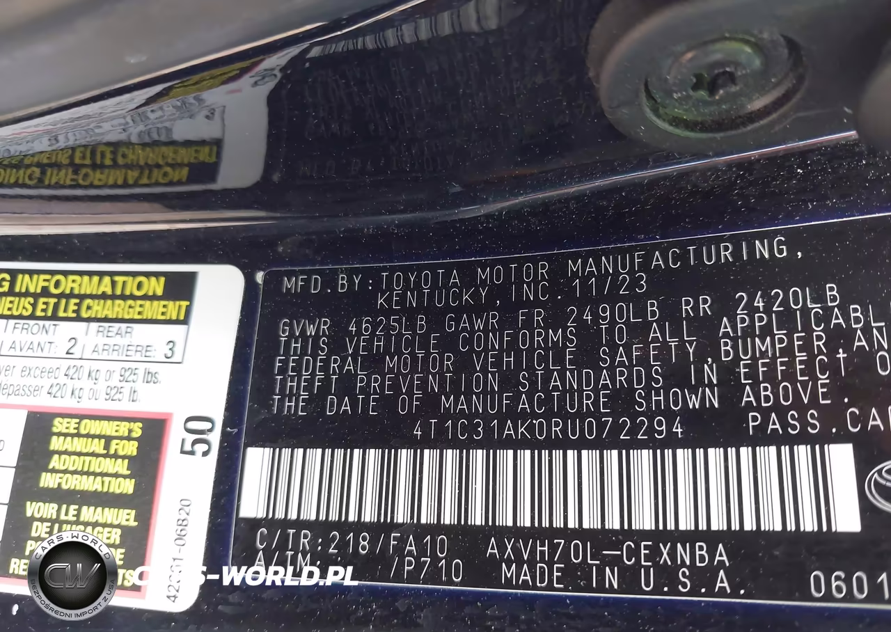 2024 Toyota Camry Hybrid Le VIN:4T1C31AK0RU072294 - 9