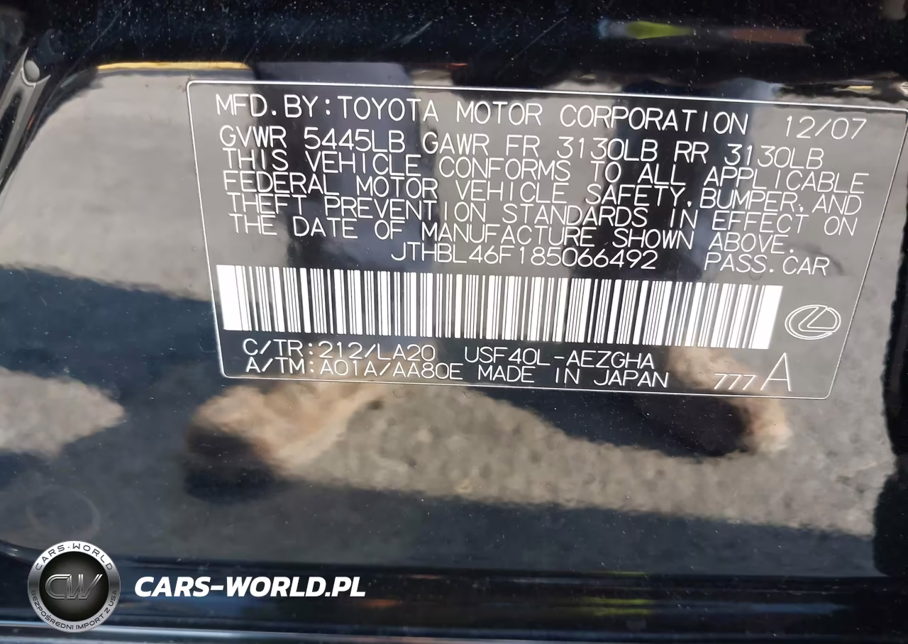2008 Lexus Ls 460 VIN:JTHBL46F185066492 - 9