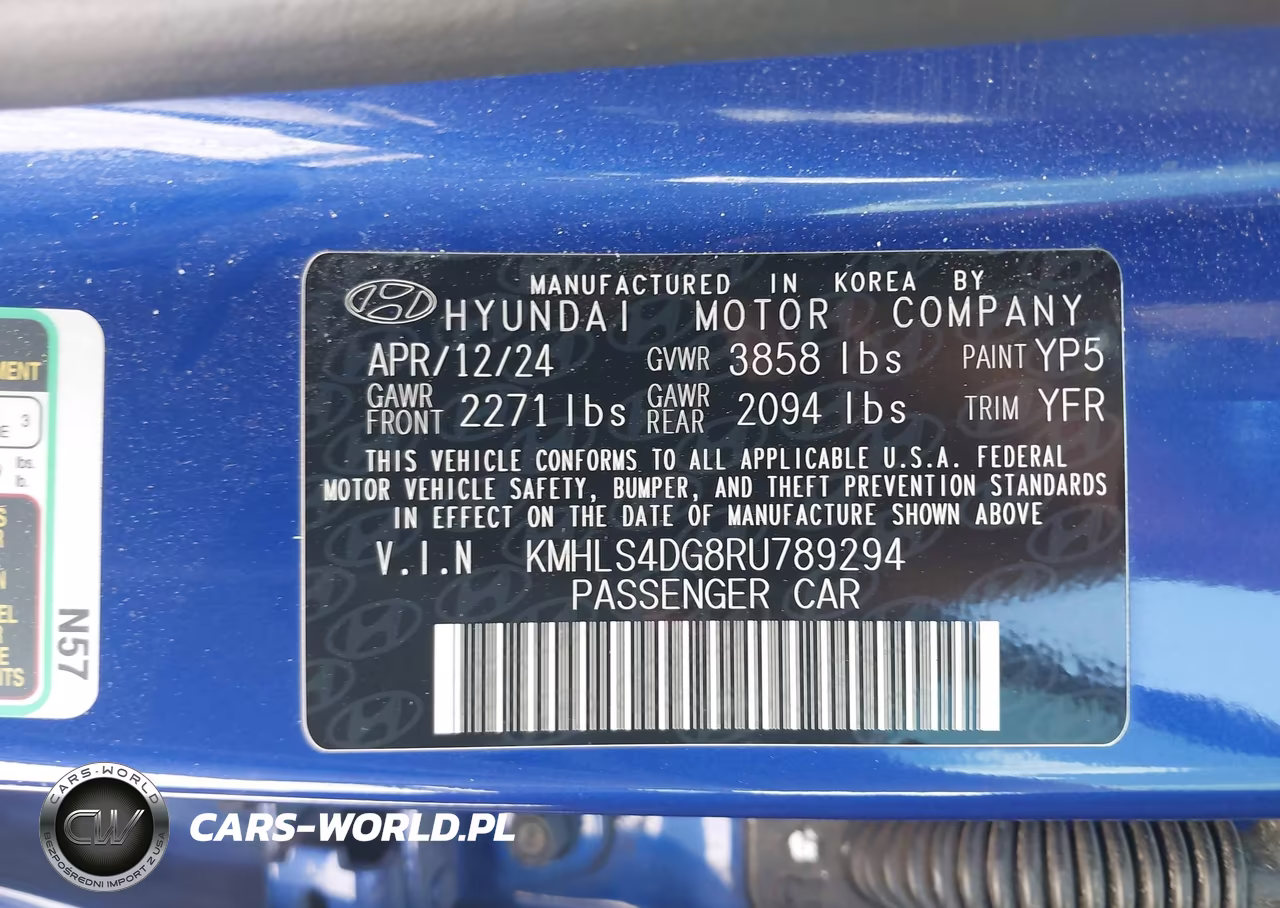 2024 Hyundai Elantra Sel VIN:KMHLS4DG8RU789294 - 9