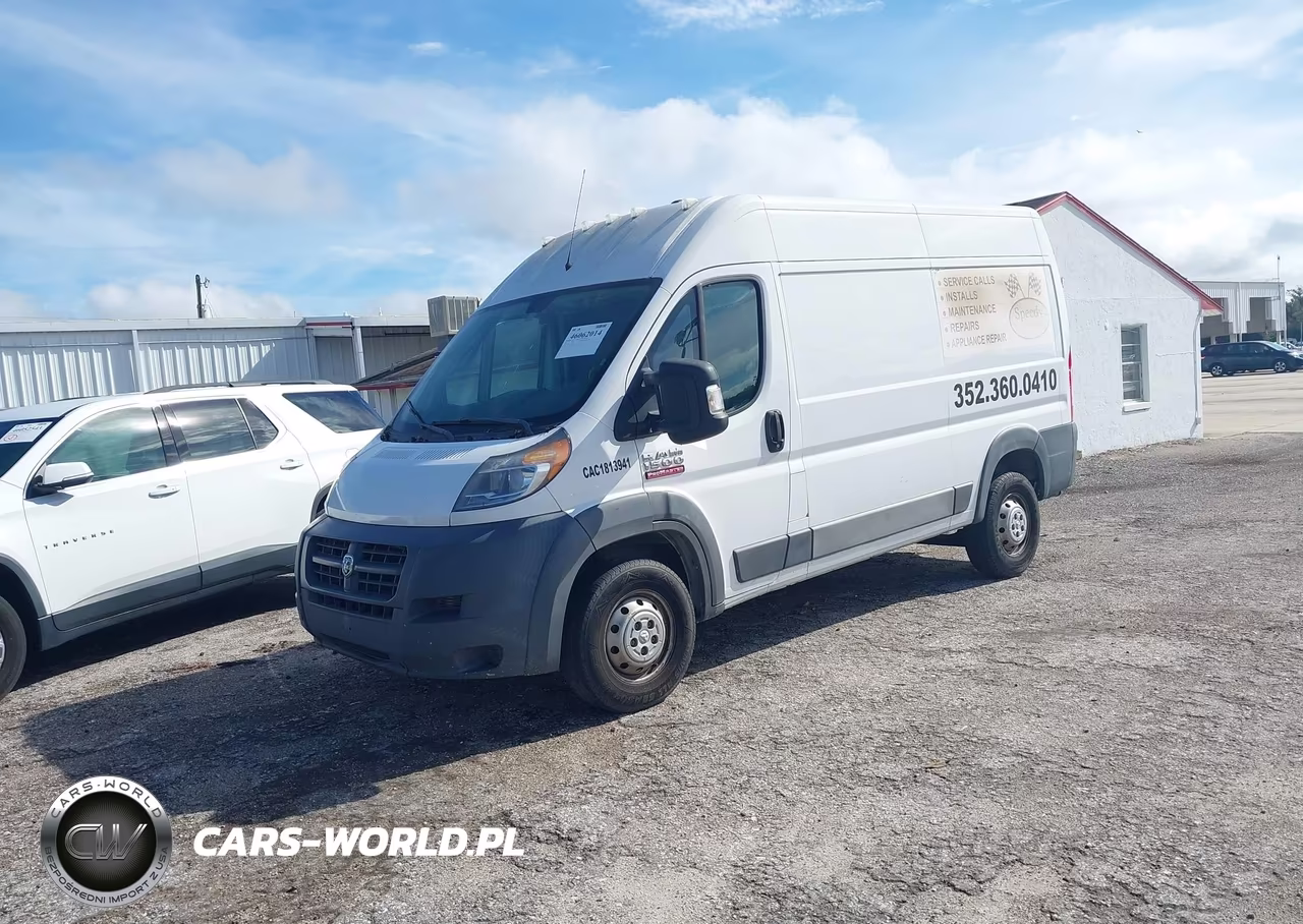 2017 Ram Promaster 1500 High Roof 136 Wb VIN:3C6TRVBG1HE545287 - 2