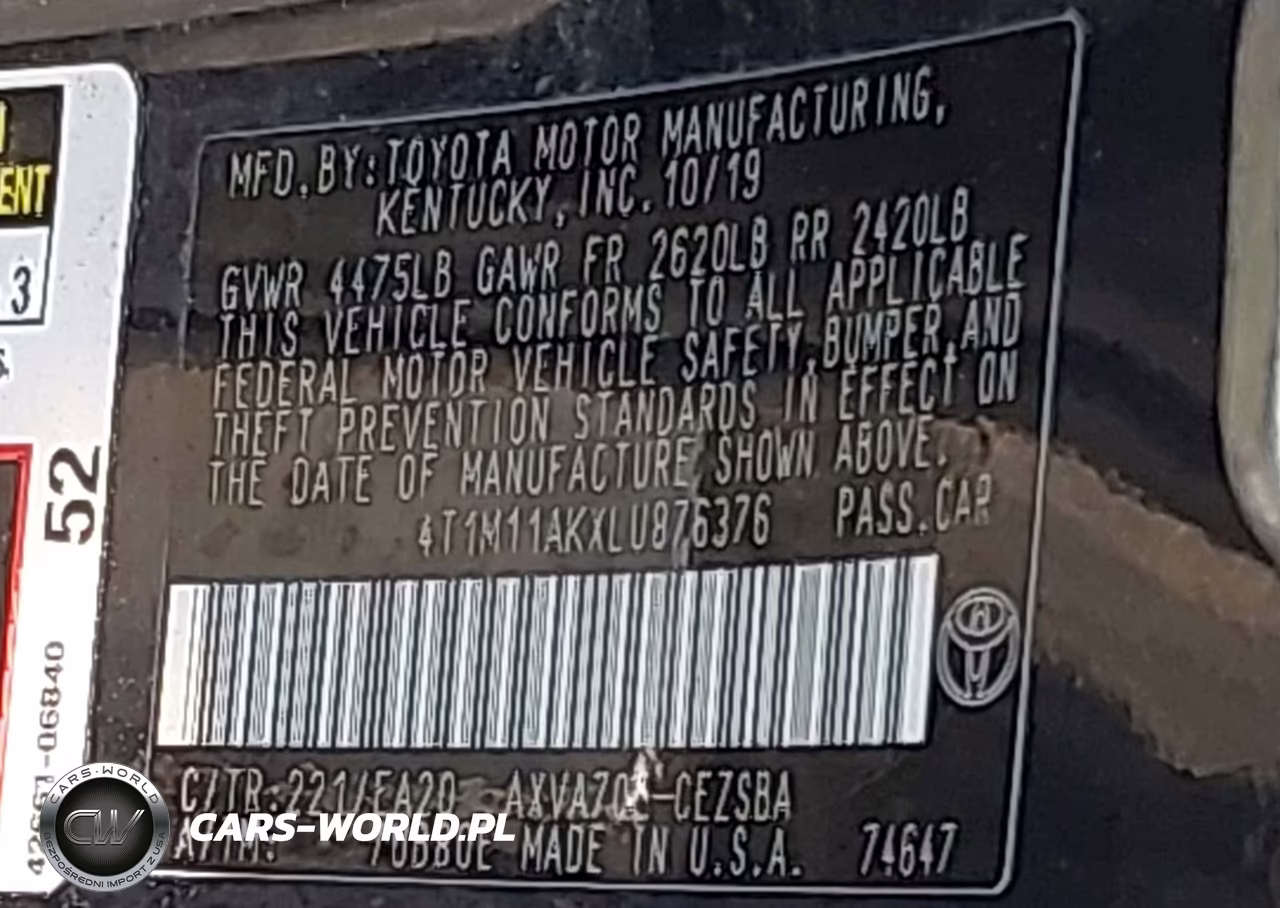 2020 Toyota Camry Se VIN:4T1M11AKXLU876376 - 9