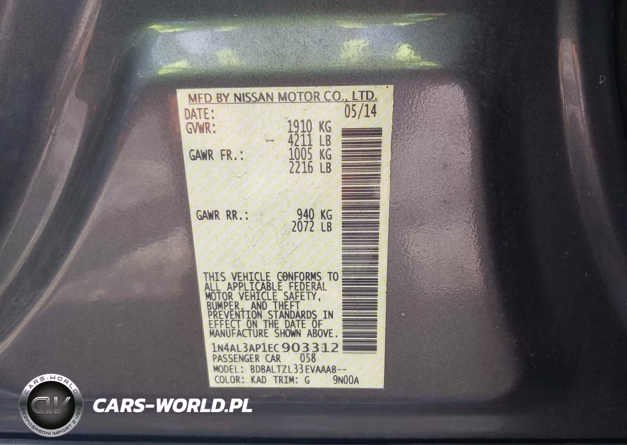 2014 Nissan Altima 2.5 Sv VIN:1N4AL3AP1EC903312 - 9