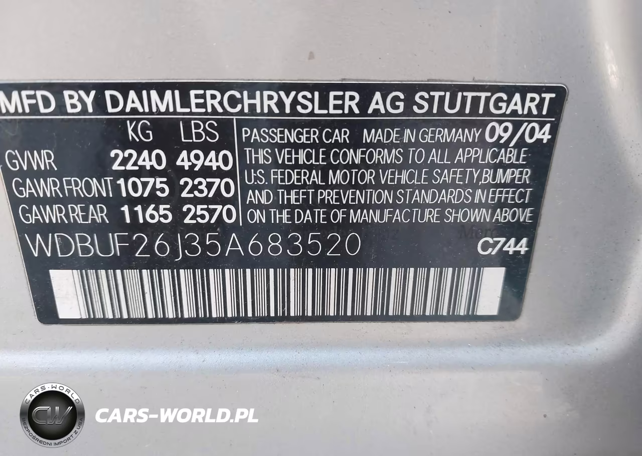 2005 Mercedes-Benz E 320 Cdi VIN:WDBUF26J35A683520 - 9