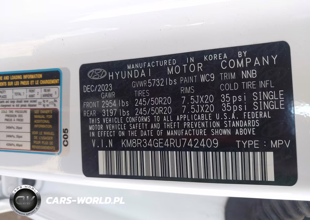 2024 Hyundai Palisade Xrt VIN:KM8R34GE4RU742409 - 9