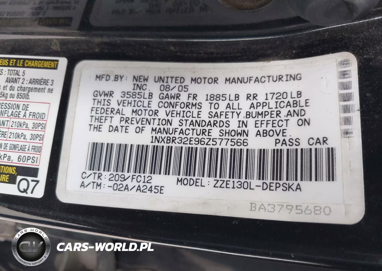 2006 Toyota Corolla S VIN:1NXBR32E96Z577566 - 9