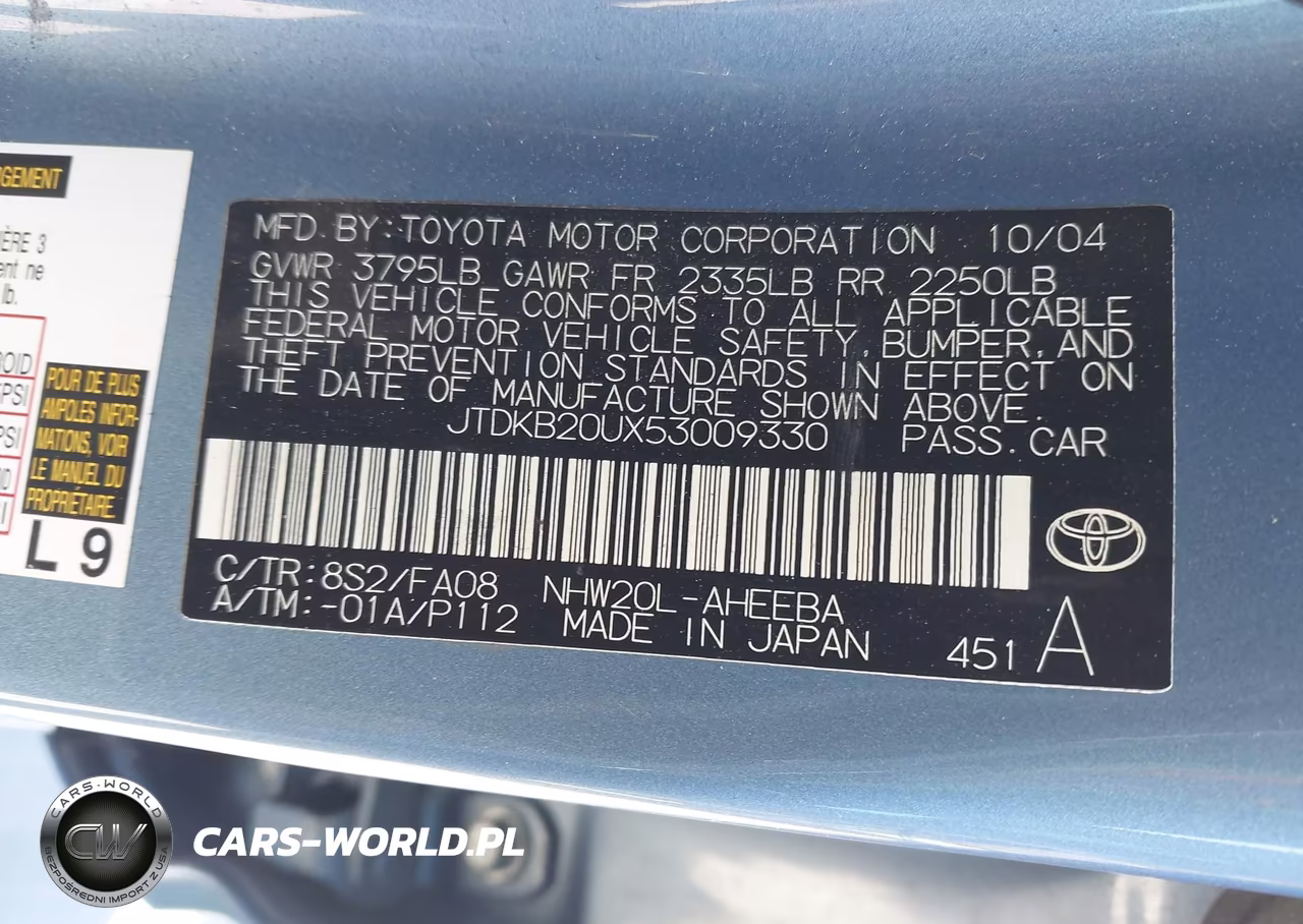 2005 Toyota Prius VIN:JTDKB20UX53009330 - 9