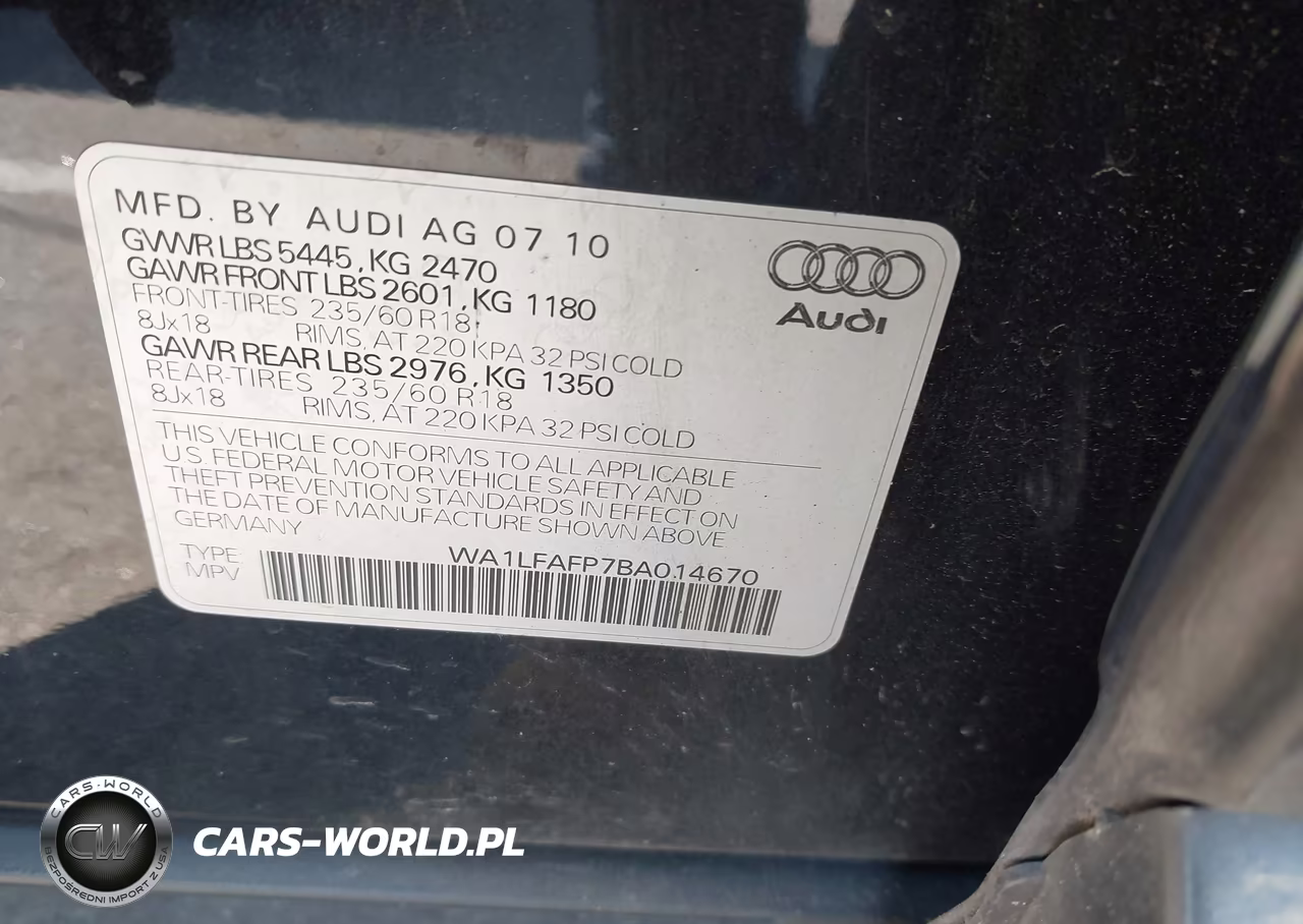 2011 Audi Q5 2.0T Premium VIN:WA1LFAFP7BA014670 - 9