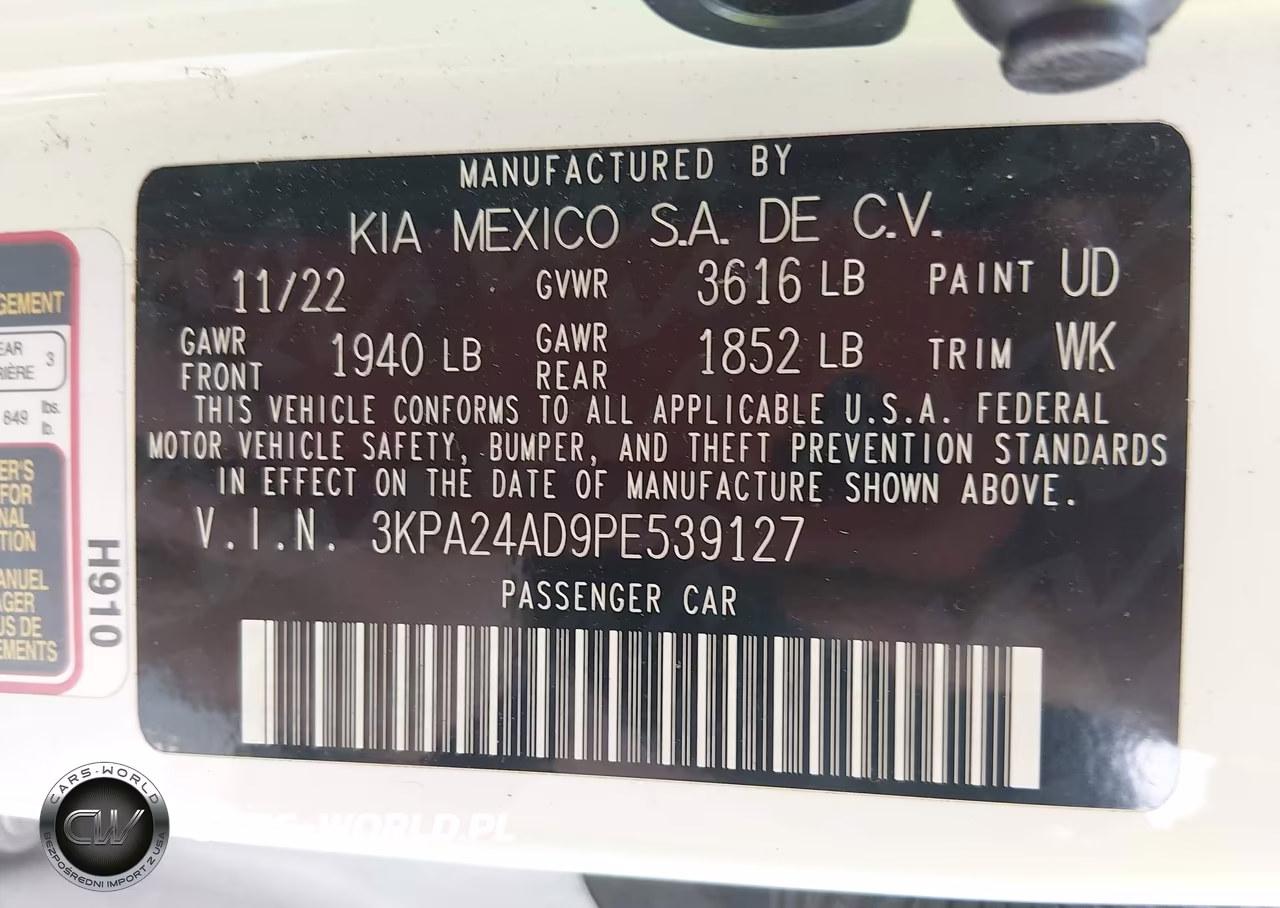 2023 Kia Rio S VIN:3KPA24AD9PE539127 - 9