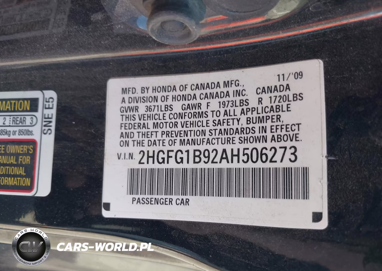 2010 Honda Civic Ex-L VIN:2HGFG1B92AH506273 - 9