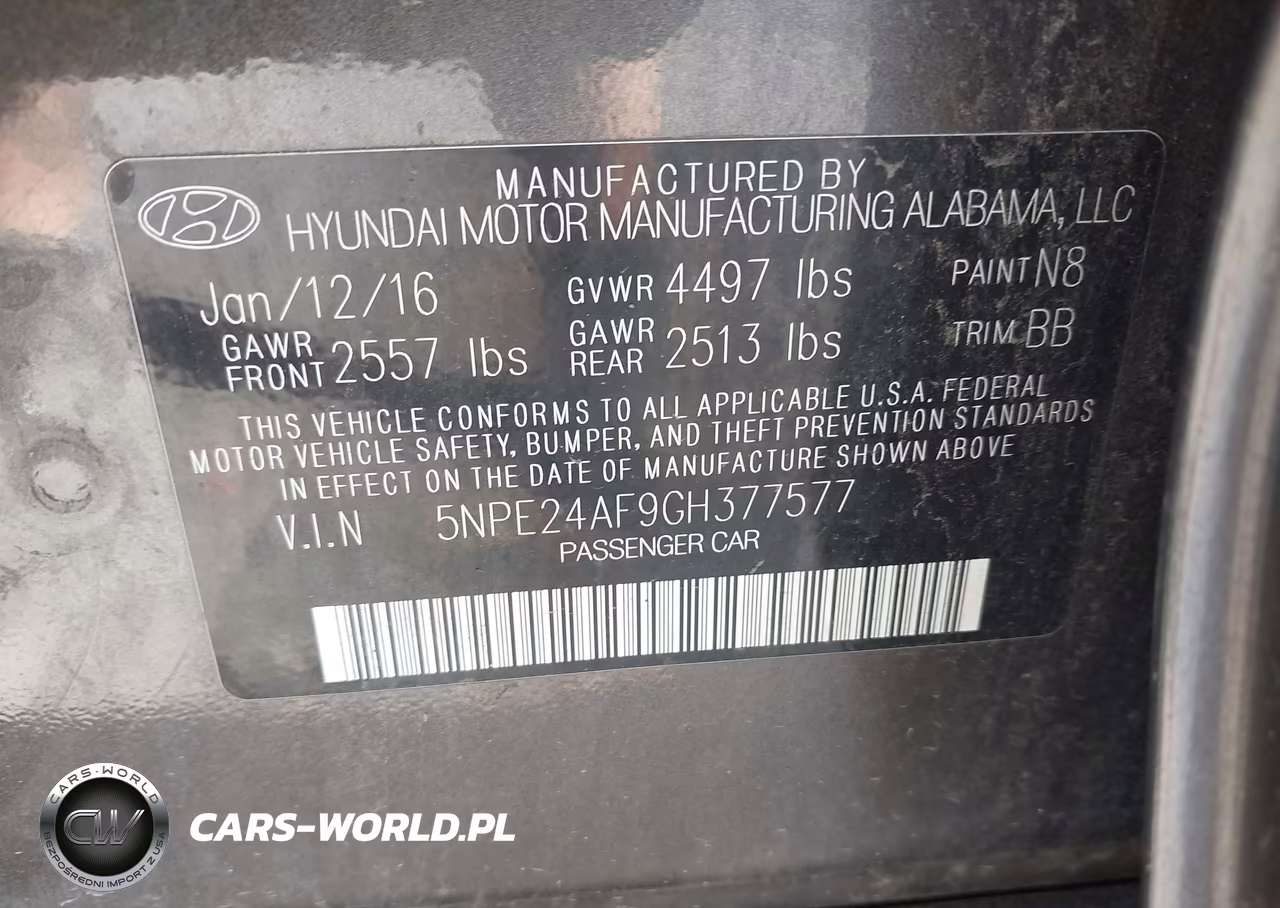 2016 Hyundai Sonata Se VIN:5NPE24AF9GH377577 - 9