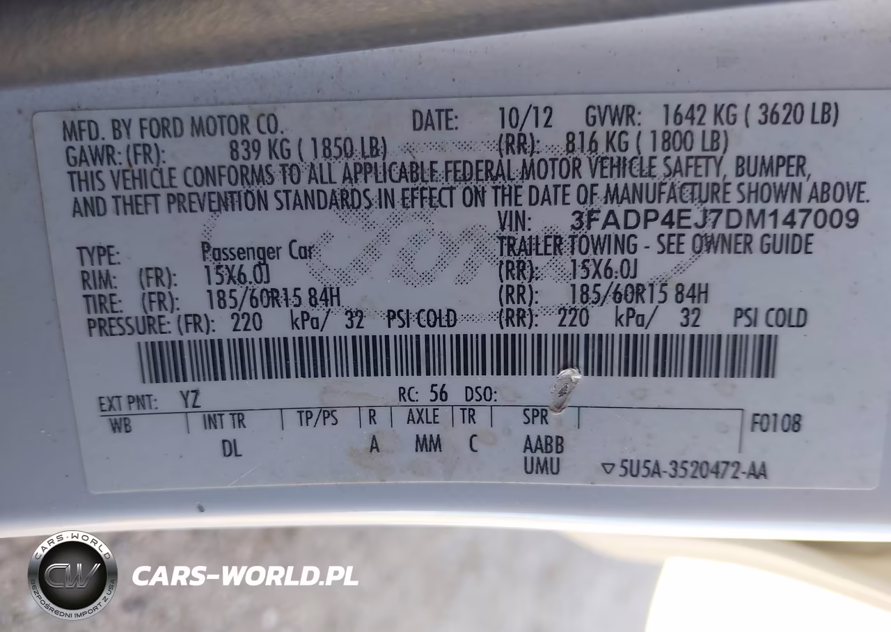 2013 Ford Fiesta Se VIN:3FADP4EJ7DM147009 - 9