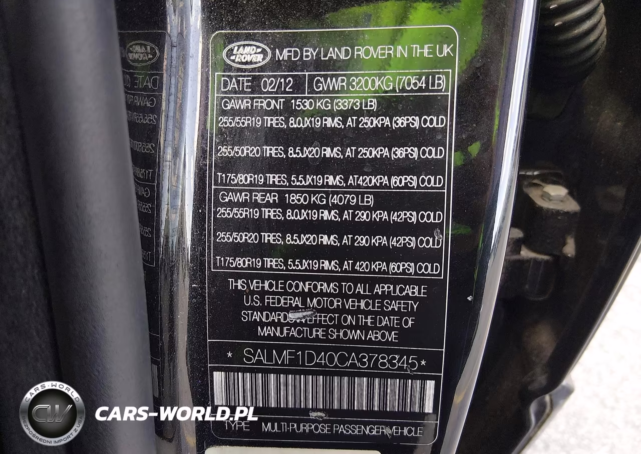 2012 Land Rover Range Rover Hse VIN:SALMF1D40CA378345 - 9