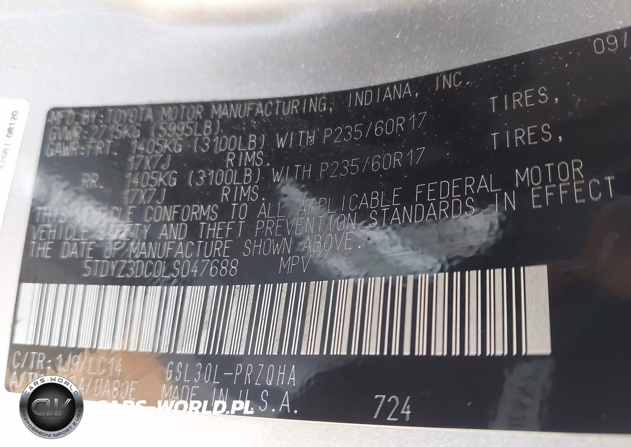 2020 Toyota Sienna Xle Premium VIN:5TDYZ3DC0LS047688 - 9