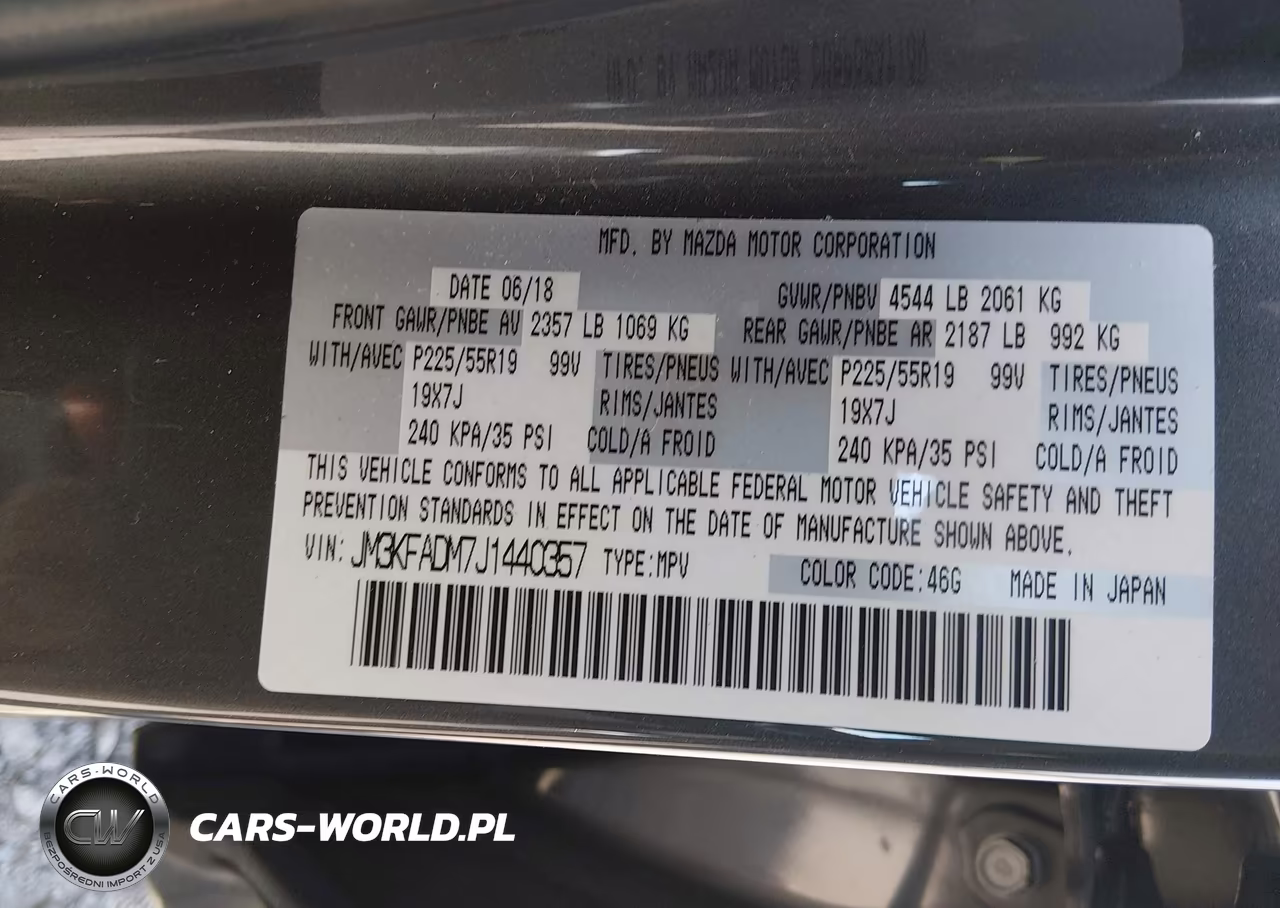 2018 Mazda Cx-5 Grand Touring VIN:JM3KFADM7J1440357 - 9