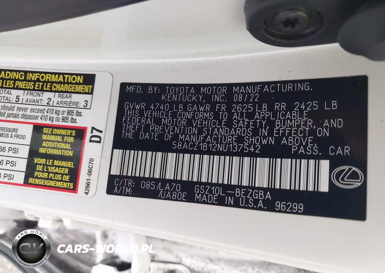 2022 Lexus Es 350 VIN:58ACZ1B12NU137542 - 9