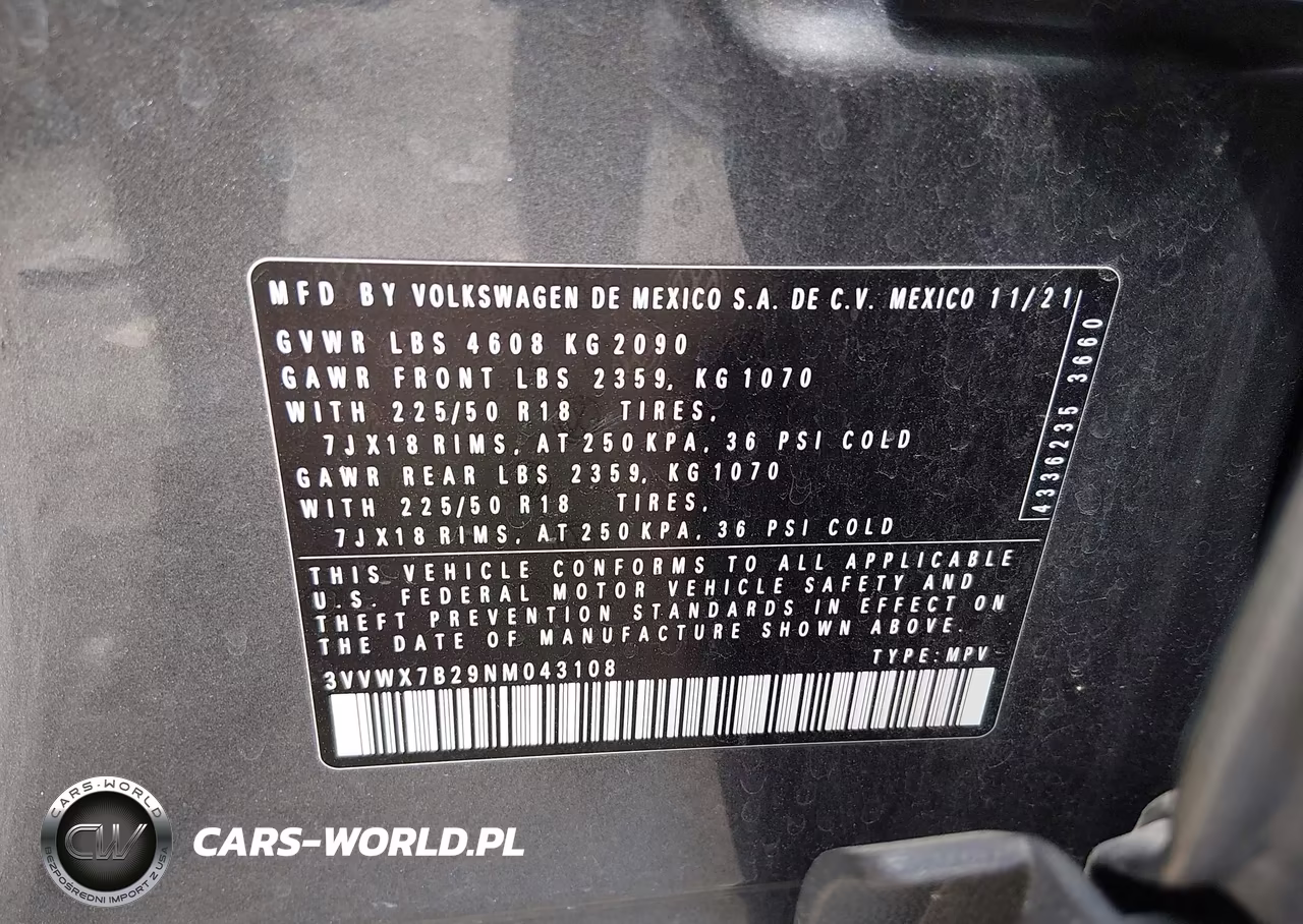 2022 Volkswagen Taos 1.5T Se VIN:3VVWX7B29NM043108 - 9