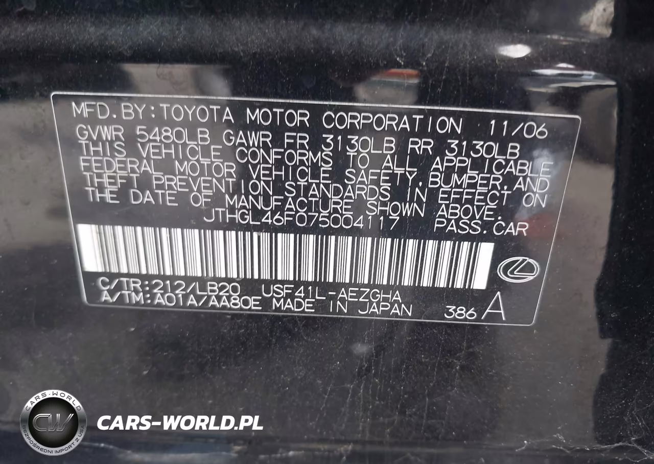 2007 Lexus Ls 460 L VIN:JTHGL46F075004117 - 9