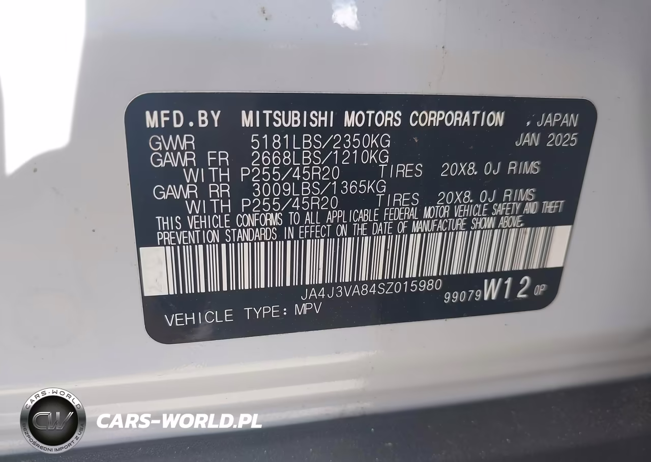 2025 Mitsubishi Outlander Se 2.5 2Wd VIN:JA4J3VA84SZ015980 - 9