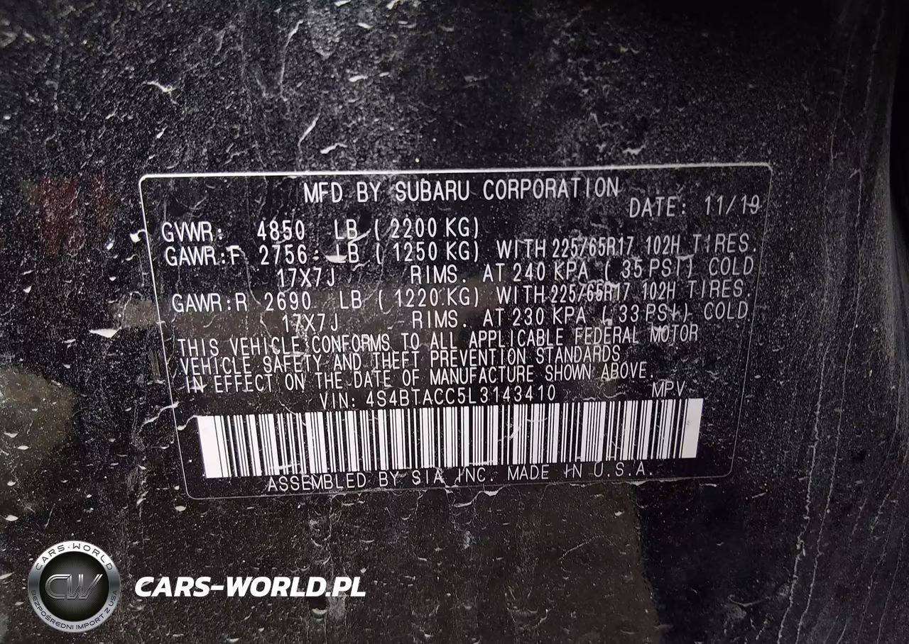 2020 Subaru Outback Premium VIN:4S4BTACC5L3143410 - 9